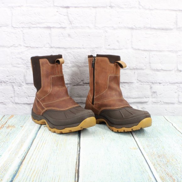 LL Bean Tek 2.5 Brown Leather Side Zipper Storm Chaser Boots Size 8 M - Picture 3 of 9